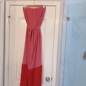 Pink and red maxi Pink Lilly dress
